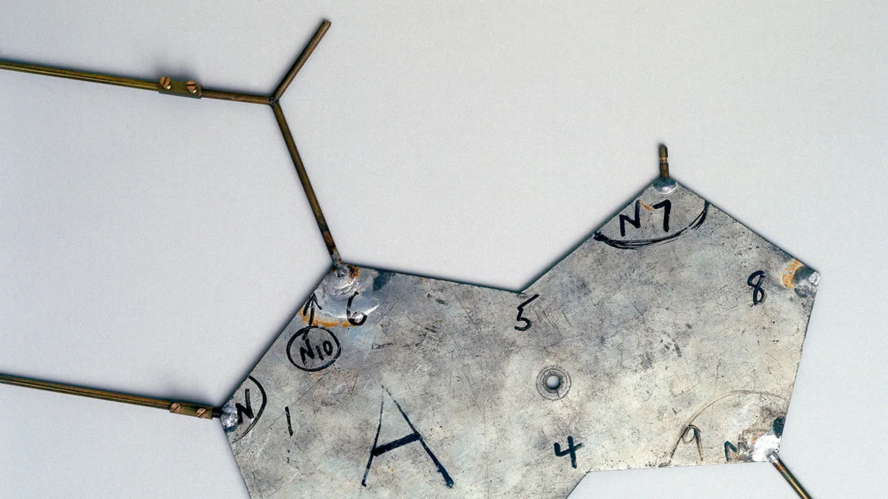 Template from Crick and Watson’s DNA molecular model, 1953. (9660573227)