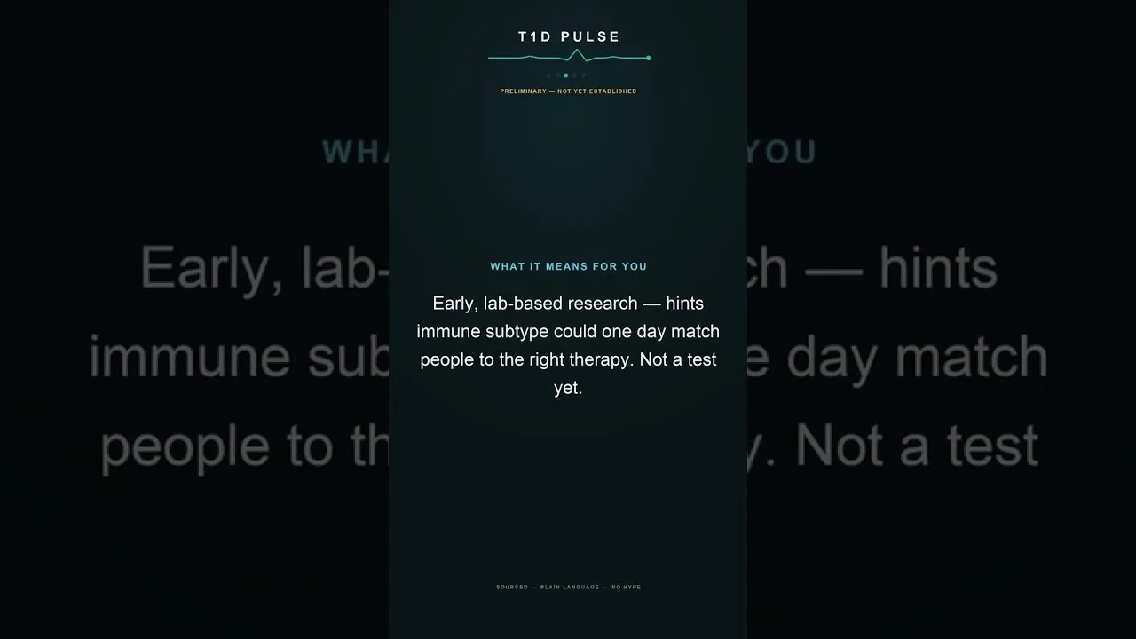 Video still from YouTube / T1D Pulse: New Research Suggests Type 1 Diabetes May Respond to Different Immune Therapies Depending on Subtype