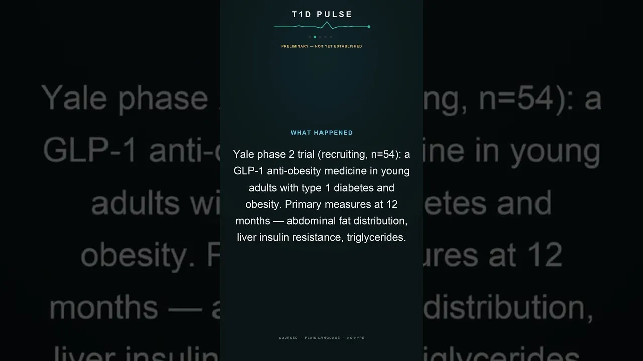 Video still from T1D Pulse: Yale Launches Trial of GLP-1 Drug for Weight Management in Type 1 Diabetes