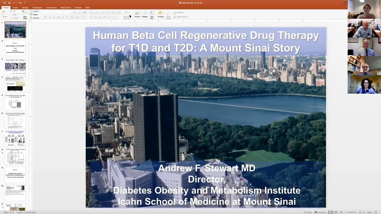 Video still from YouTube community video: Mount Sinai's Focus on Beta Cell Regeneration Research