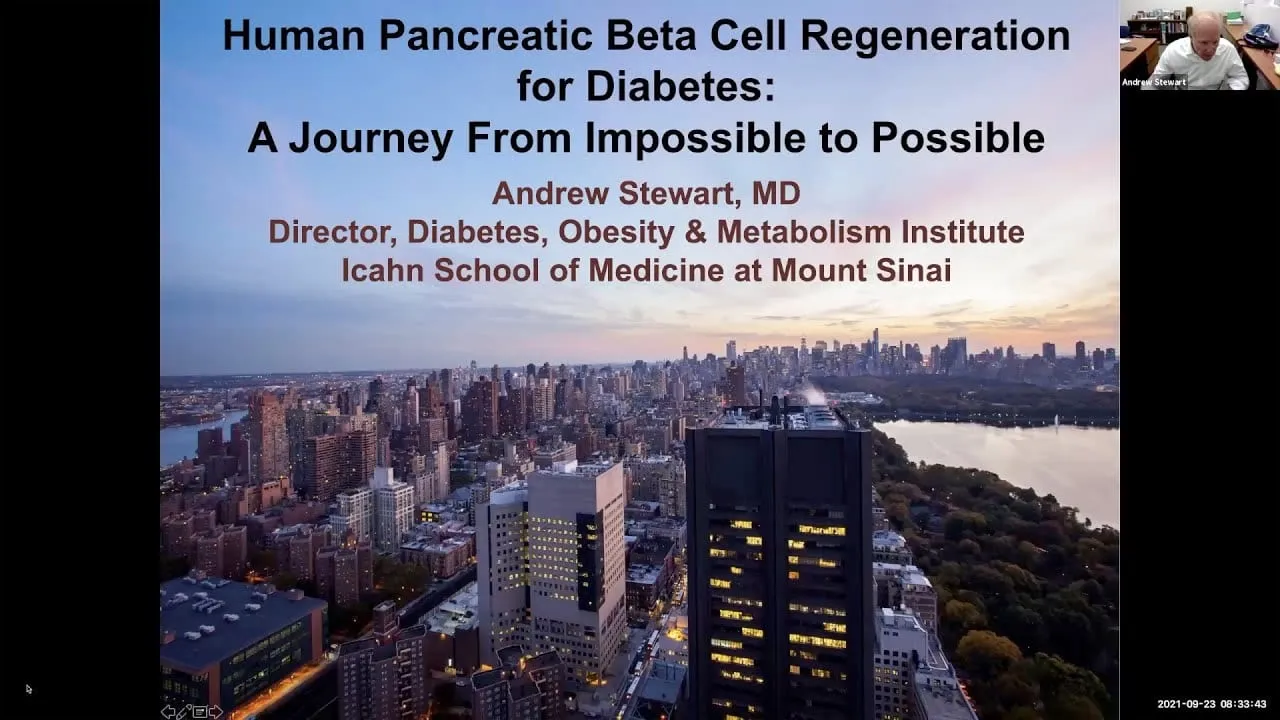 Video still from YouTube community video: What We Know About Beta Cell Regeneration Research in Diabetes