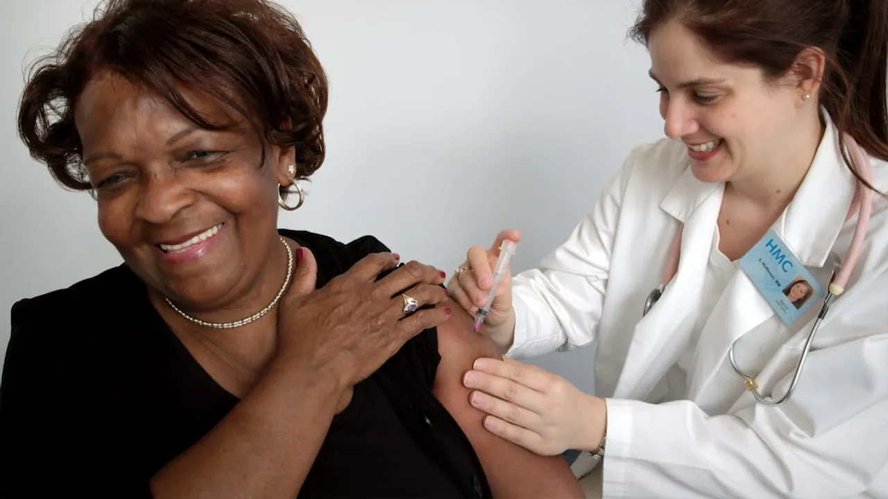 woman getting vaccine